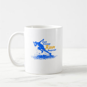 Eat Sleep Run Herhaal cadeau voor sportliefhebbers Koffiemok
