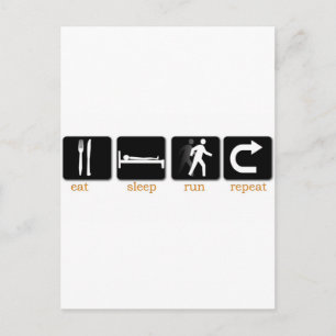 Eat Sleep Run Herhalen Briefkaart