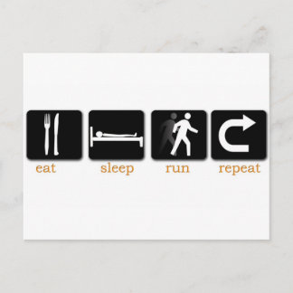 Eat Sleep Run Herhalen Briefkaart