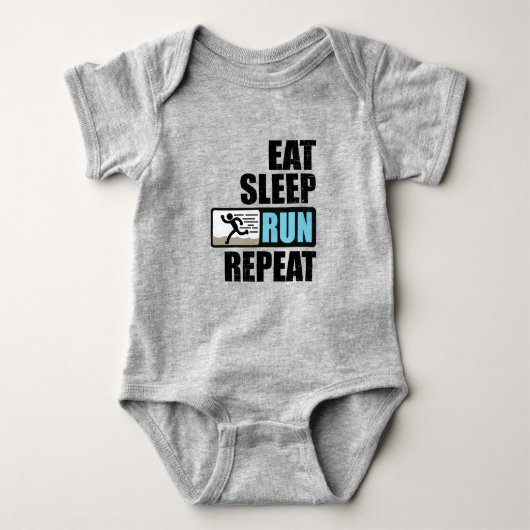 Eat Sleep Run Herhalen Romper (Voorkant)