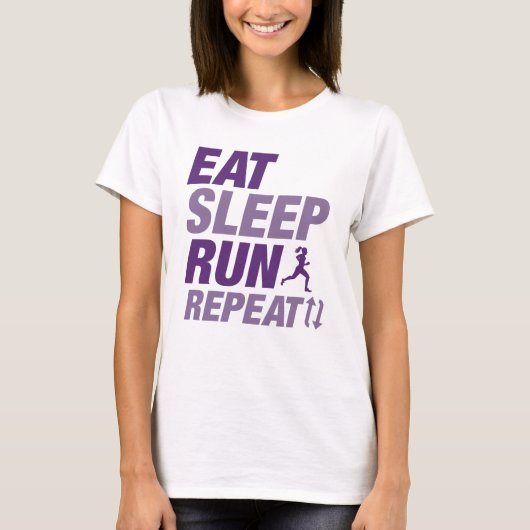 Eat Sleep Run Herhalen T-shirt (Voorkant)