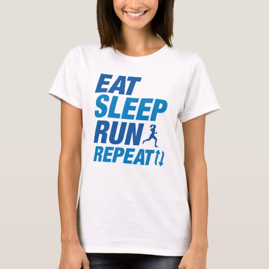 Eat Sleep Run Herhalen T-shirt (Voorkant)