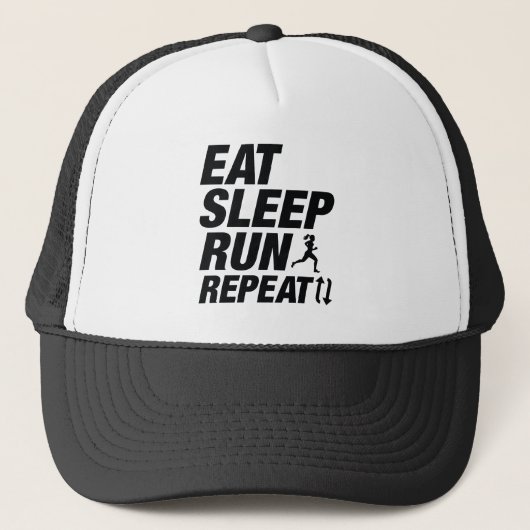 Eat Sleep Run Herhalen Trucker Pet (Voorkant)