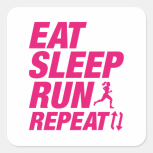 Eat Sleep Run Herhalen Vierkante Sticker