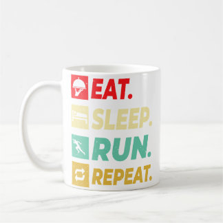 Eat Sleep Run Repeat Running Runner For Boys Koffiemok
