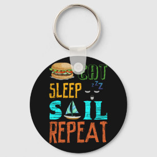 Eat Sleep Sail Herhaal Grappig Sailor Gift Sleutelhanger