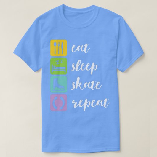 Eat Sleep Schaats Herhaal Funny Ice Skating Figuur T-shirt (Design voorkant)