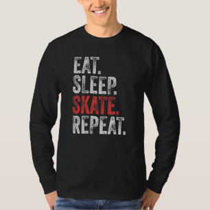 Eat Sleep Schaats Herhaal ijsschaatsen Ice Roll T-shirt