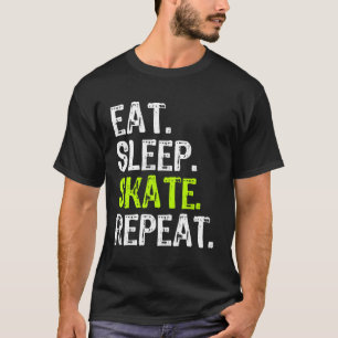 Eat Sleep Schaats Herhaal Skater Ice Roller T-shirt