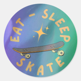 Eat Sleep Schaats Ronde Sticker