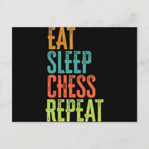 Eat Sleep Schaken Herhaal Grand Master Coach Legen Aankondigingskaart
