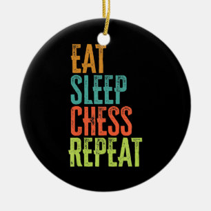 Eat Sleep Schaken Herhaal Grand Master Coach Legen Keramisch Ornament