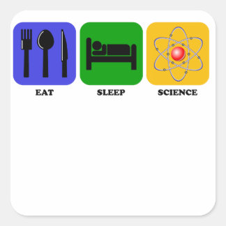 Eat Sleep Science Vierkante Sticker