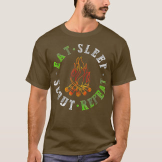 Eat Sleep Scout Camping Scouover herhalen T-shirt