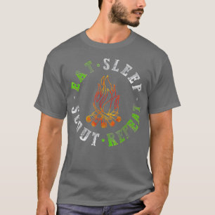 Eat Sleep Scout Camping Scouover herhalen T-shirt