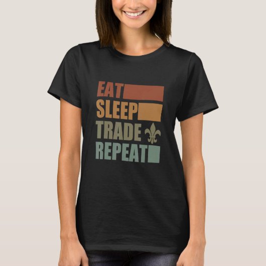 Eat Sleep Scout Repeat For Camping Enthusiast Desi T-shirt (Voorkant)