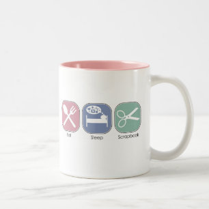 Eat Sleep Scrapbook Tweekleurige Koffiemok