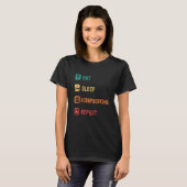 Eat sleep scrapbooking repeat with check boxes t-shirt (Voorkant volledig)