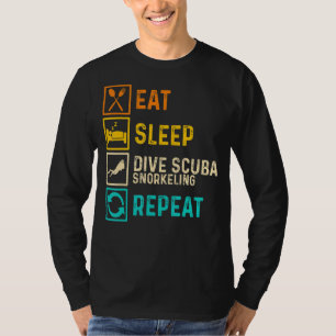 Eat Sleep Scuba Snorkelen Herhalen Apnoe Diver Div T-shirt