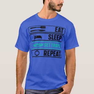 Eat Sleep Set Traps Herhaal jager T-shirt