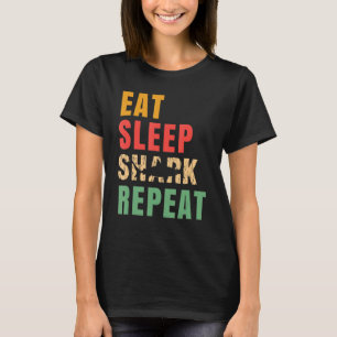 Eat Sleep Shark Herhaal Shark Lover T-shirt