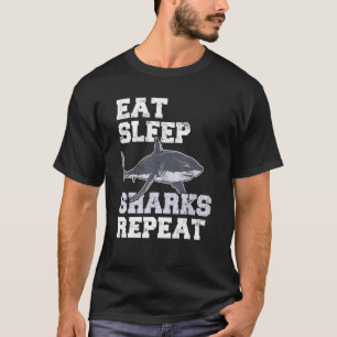 Eat Sleep Sharks Herhaal haaienhaaien T-shirt
