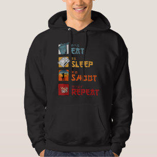 Eat Sleep Shoot Herhalen, Archery, Archer, R Hoodie