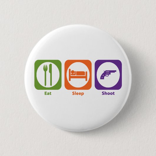 Eat Sleep Shoot Ronde Button 5,7 Cm (Voorkant)