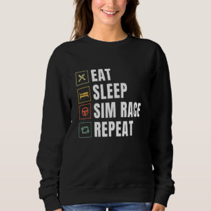Eat Sleep Sim Race Herhaal Sim Racer Trui