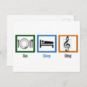 Eat Sleep Sing Briefkaart (Voorkant / Achterkant)