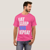 Eat Sleep Sing Herhaal Koor Band Zanger Open T-shirt (Voorkant volledig)