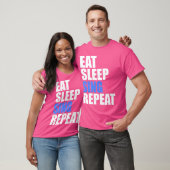 Eat Sleep Sing Herhaal Koor Band Zanger Open T-shirt (Unisex)