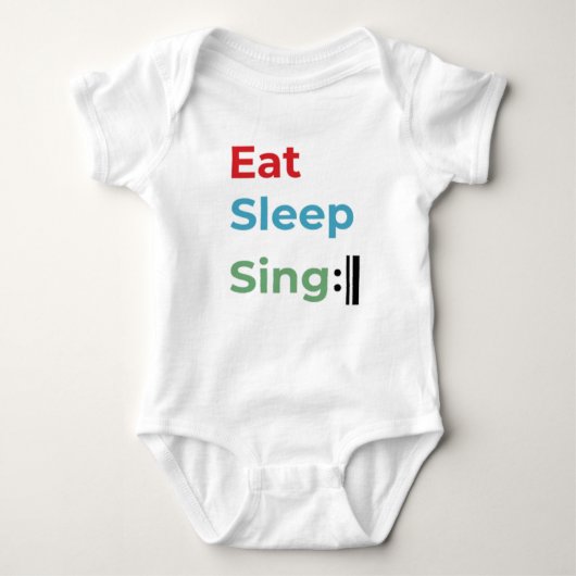 Eat Sleep Sing Herhaal Music-Baby-badpak Romper (Voorkant)