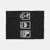 Eat Sleep Skate Repeat Ice Skating Life Minimal St Fleece Deken (Voorkant (Horizontaal))