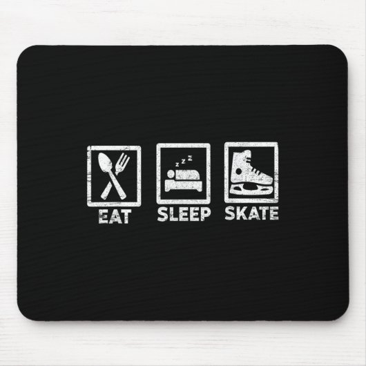 Eat Sleep Skate Repeat Ice Skating Life Minimal St Muismat (Voorkant)