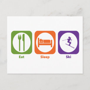 Eat Sleep Ski Briefkaart