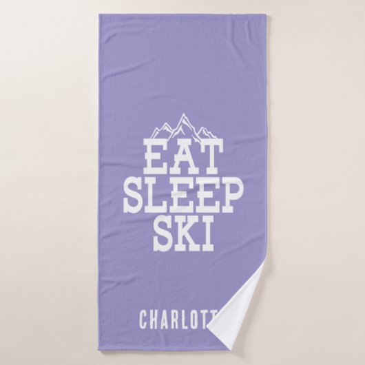 Eat Sleep Ski Wintersport Nieuwigheid Badhanddoek (Badhanddoek)