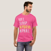 Eat Sleep Skydive Repat Funny Skydiving T-shirt (Voorkant volledig)