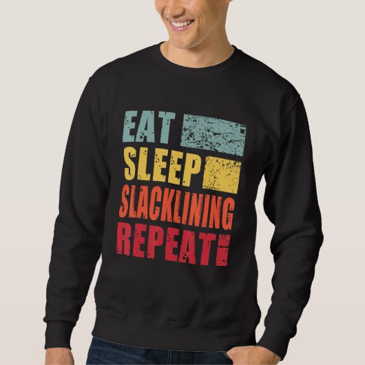 Eat Sleep Slacklining Repeat Trui (Voorkant)