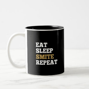 Eat Sleep Smite Herhalen - Ontwerp voor RPG Tweekleurige Koffiemok