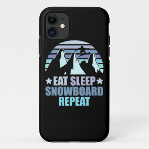 Eat Sleep Snowboard Herhalen iPhone 11 Hoesje