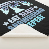 Eat Sleep Snowboard Herhalen Sherpa Deken (3/4)