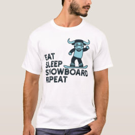 Eat Sleep Snowboard Herhalen T-shirt