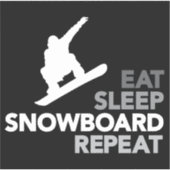 Eat Sleep Snowboard Quote Custom-Cut Vinyl Sticker (Voorkant)