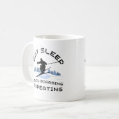 Eat Sleep Snowboarding Herhaling Koffiemok (Voorkant links)