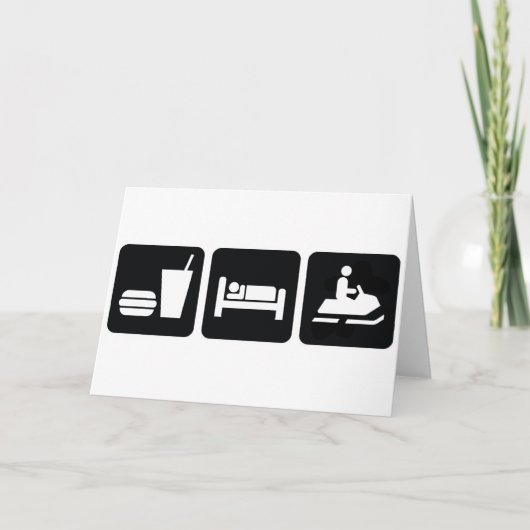 Eat Sleep Snowmobile Kaart (Voorkant)