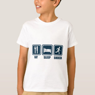 Eat Sleep Soccer Herhaal T Shirt