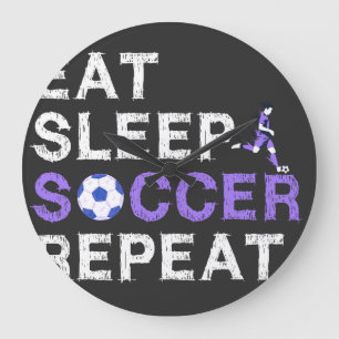 Eat Sleep Soccer Repeat Shirt Cool Sport Player Grote Klok