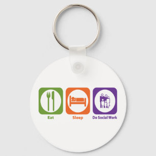 Eat Sleep Social Work Sleutelhanger