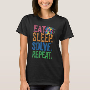 Eat Sleep Solve Herhaal de snelheid van de Wiskund T-shirt